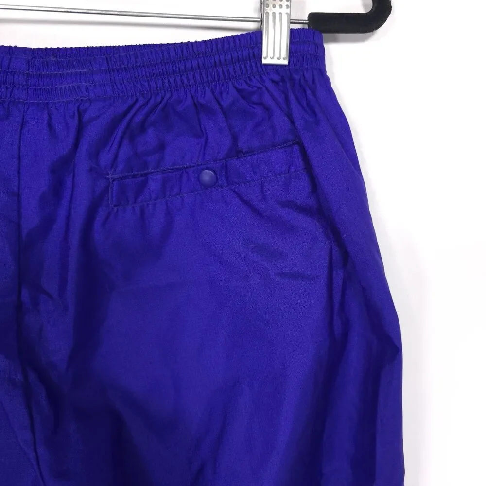 NIKE VINTAGE Track Pants LARGE S20509 BUS Ankle Zip Elastic Hem‎ Blue Nylon 90’s